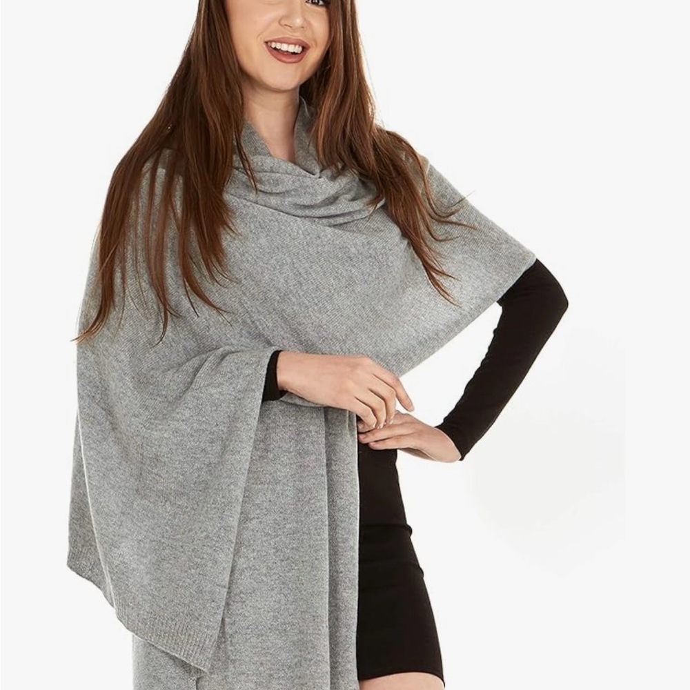 Women 100% cashmere knitted wrap pashmina shawl oversized scarf